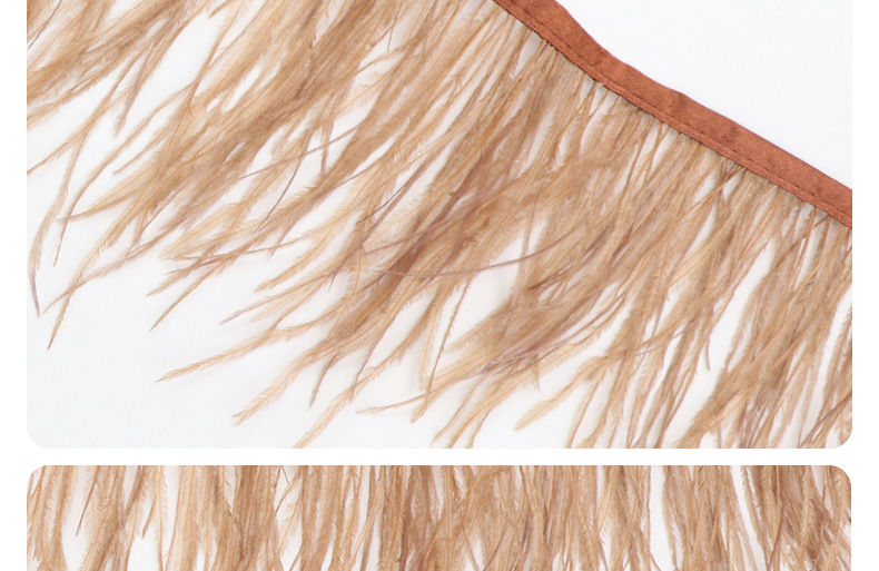 彩色鸵鸟毛布边10-15CM舞台礼服舞蹈服裙边服装辅料羽毛花边详情19