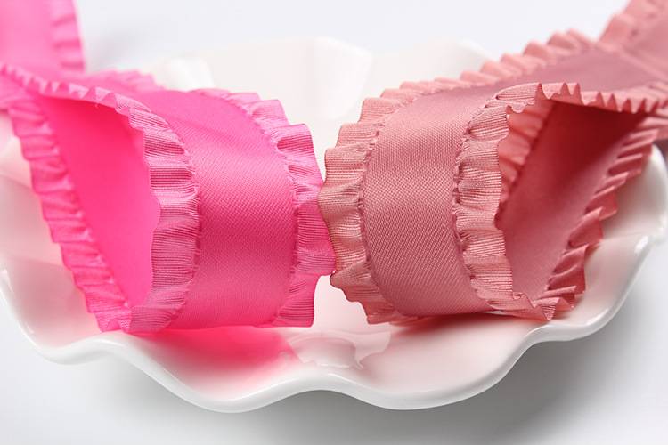 Dingxin Korean imported woven tape, polyester ruffled edge, ruffled edge, skirt edge ribbon, diy handmade hair accessory, bow ribbon pic 9