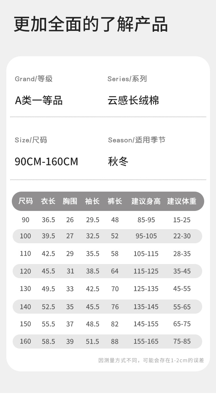 内衣地摊一件代发儿童保暖内衣套装可爱晚安小熊男童睡衣A类羊毛拉架儿童家居服秋冬一件代发详情9