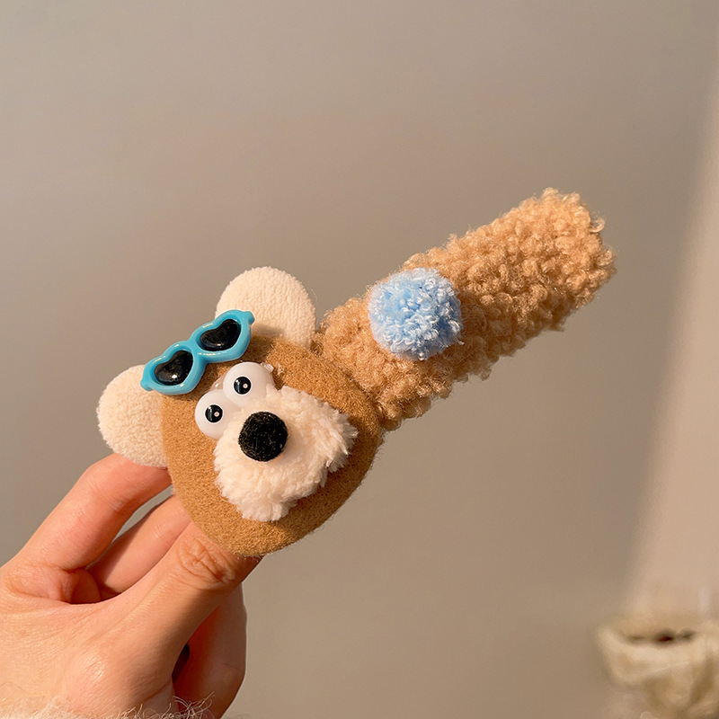 Cute plush hair clips for autumn and winter, back hair curls, face bangs, side clips, sweet large intestine hair bands pic 10