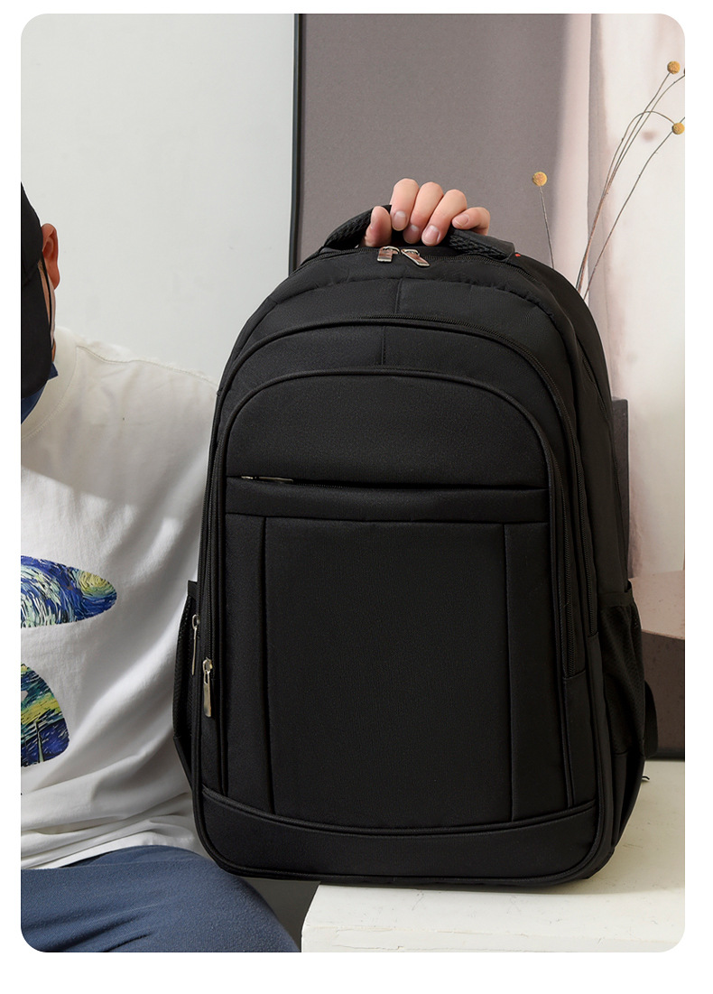 Large-capacity leisure travel backpack, 17-inch computer bag, custom-made backpack, simple schoolbag for junior high school, senior high school and college students pic 12