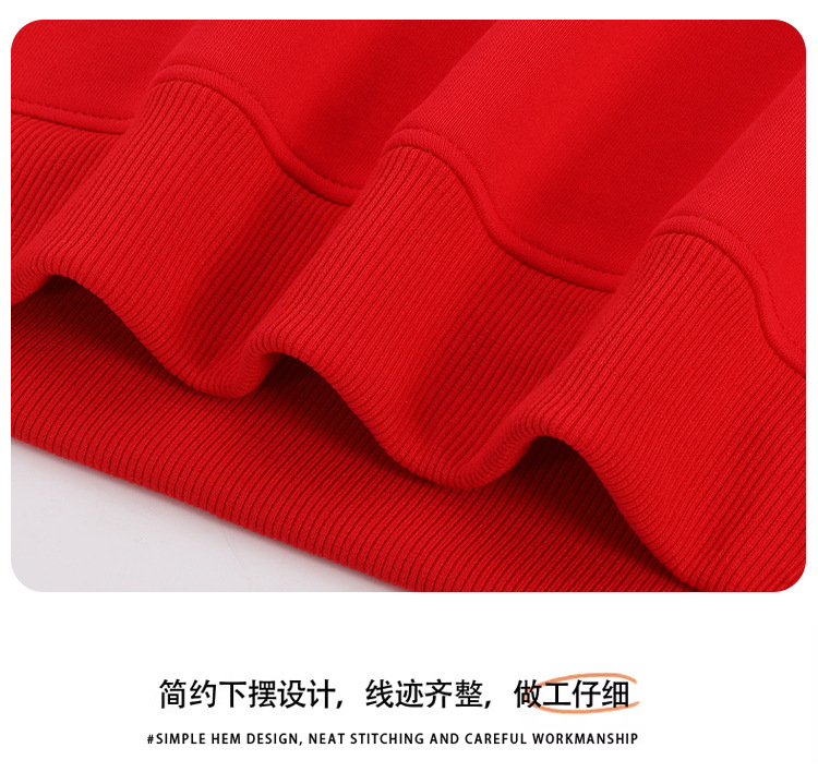 秋冬款红色新年亲子装 加绒帽衫卫衣全家装 2024红色过年服亲子装详情22