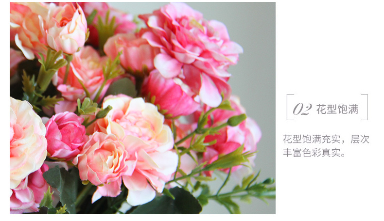 把束杜鹃花山茶花仿真花栅栏假花批发酒店商场超市布置装饰品软装详情14