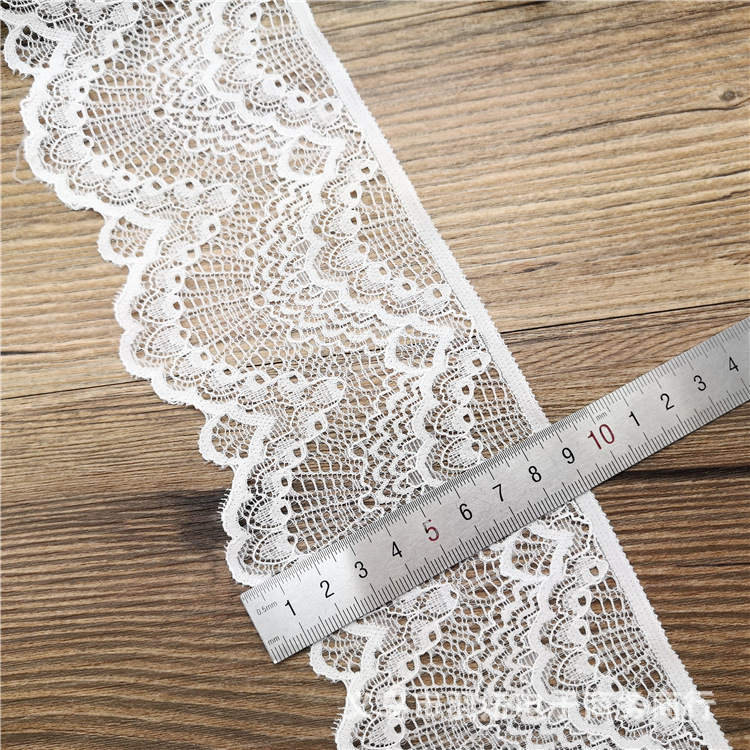 Elastic silk ribbon, lace trim, soft and skin-friendly, elastic elastic band, clothing accessory, ruffled edge, 9CM pic 2