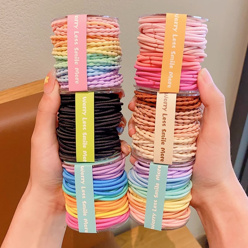 宝宝彩色头绳儿童扎头发皮筋女童不伤发发绳弹性好发圈女孩橡皮筋详情4