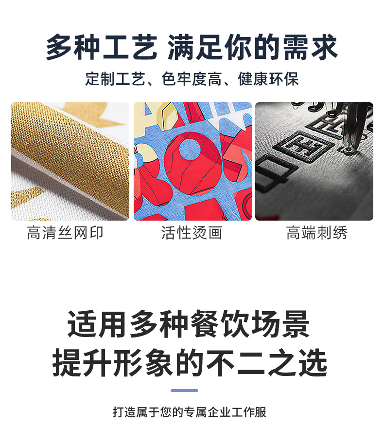 帆布围裙防水防油餐饮工作服一件起批发定制画室广告围腰跨境外贸详情11