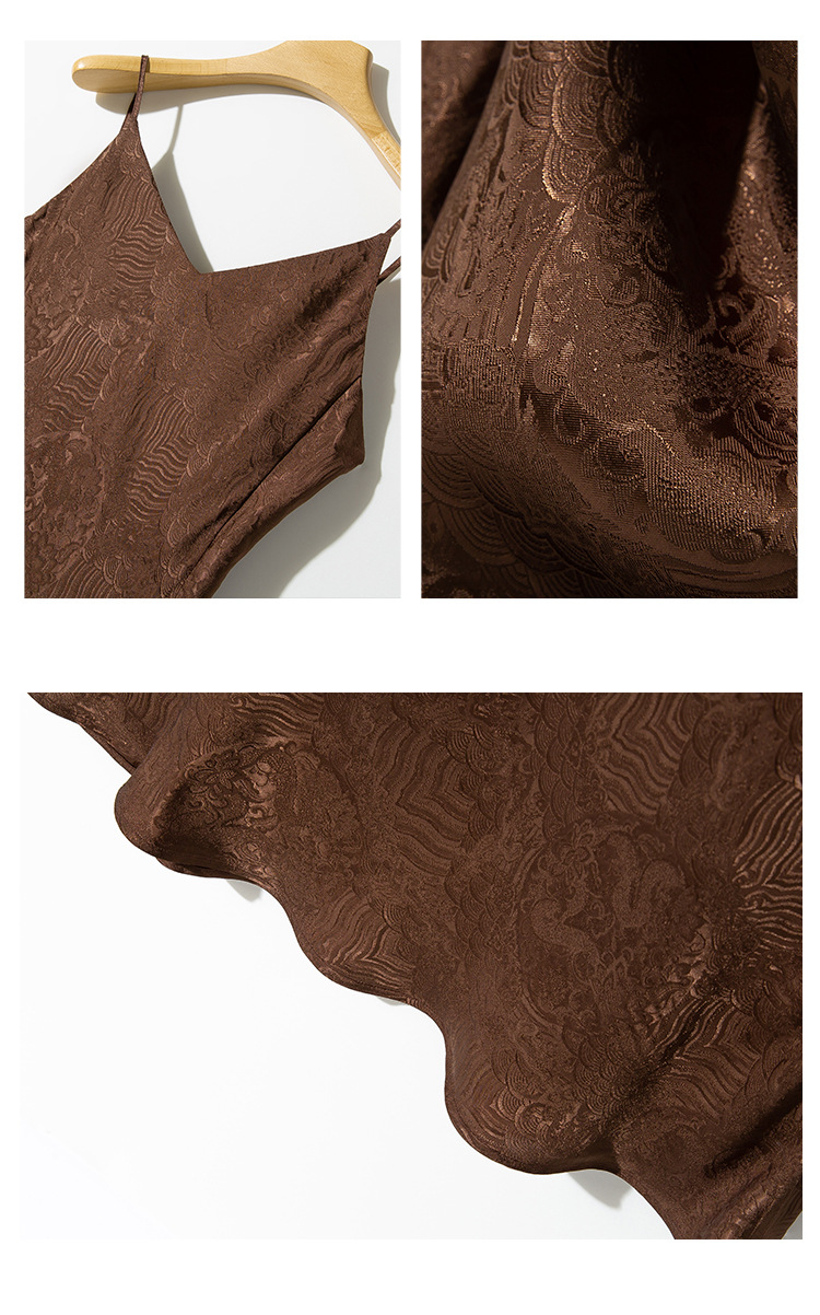 2025春夏新中式提花吊带裙山海龙纹花型时尚设计感v领垂感连衣裙详情12