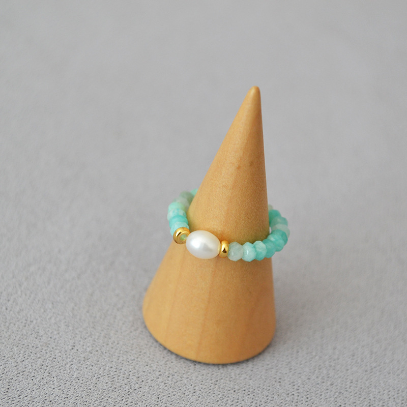 夏日新款复古清凉真石天河石彩色碧玺串珠个性简约弹力戒指食指戒详情14