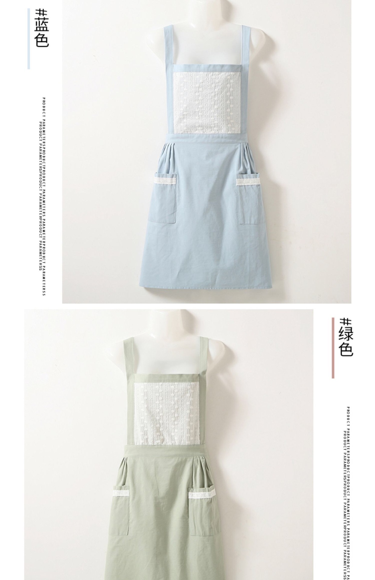 日本原单品质加厚水洗棉纯色背带围裙家居整洁时尚日用女士围裙详情7