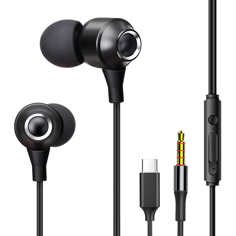 有线耳机typec入耳式32位数字解码立体声音效手机线控type-c耳机详情3