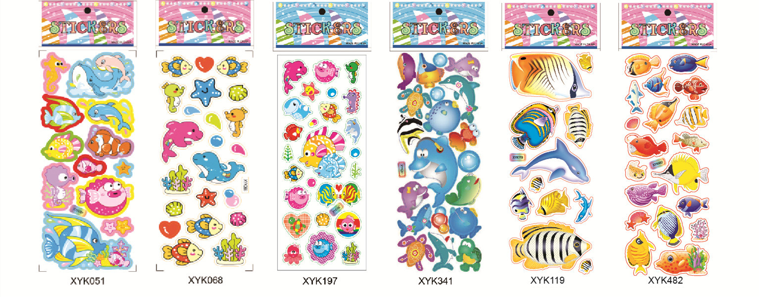 厂家直供立体贴纸凹凸儿童卡通动漫贴画PVC粘贴宝宝奖励泡泡贴纸详情18