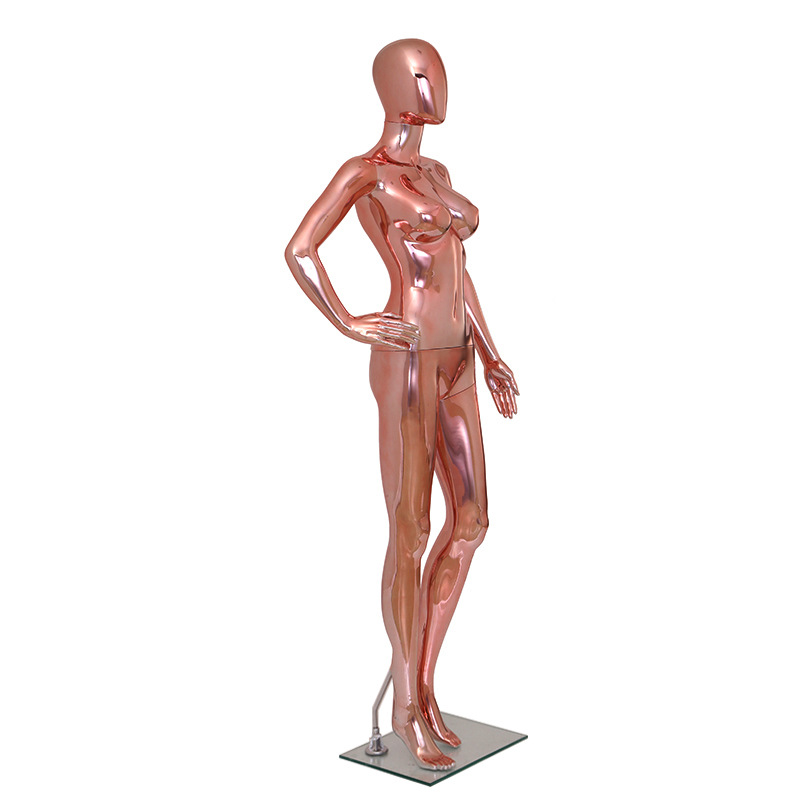 Venta directa de fábrica de alto grado ambiental galvanoplastia oro rosa mujer modelo gabinete ropa display pic 4