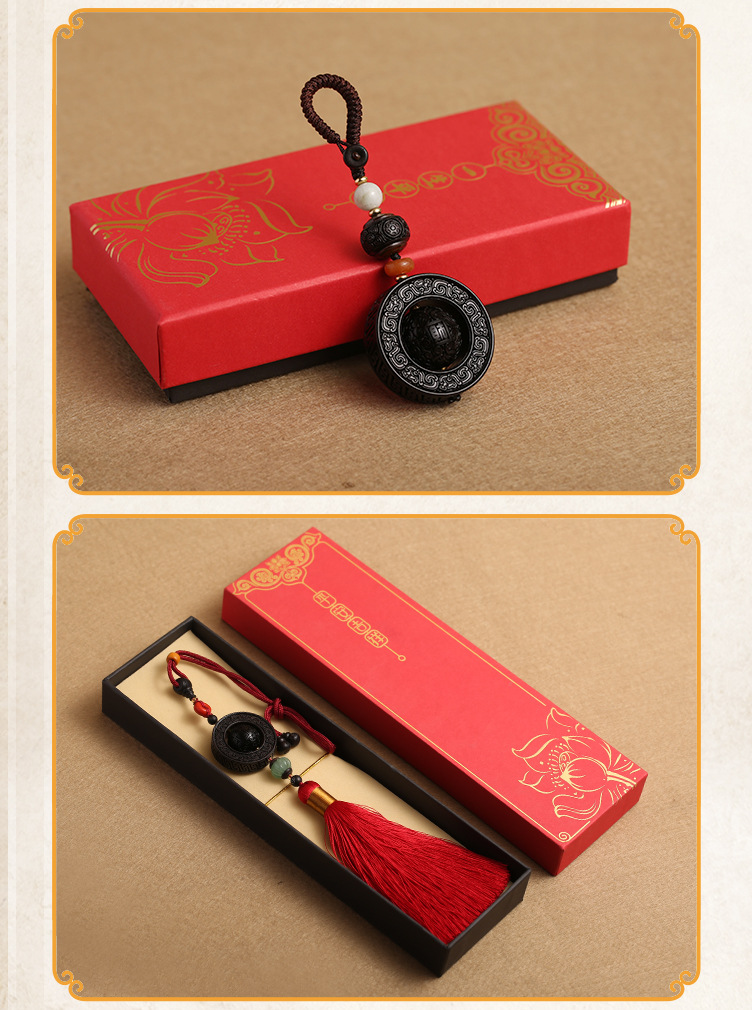 Ebony lucky bead pendant, exquisite small pendant, keychain, safety pin, car rearview mirror pendant and accessory pic 19