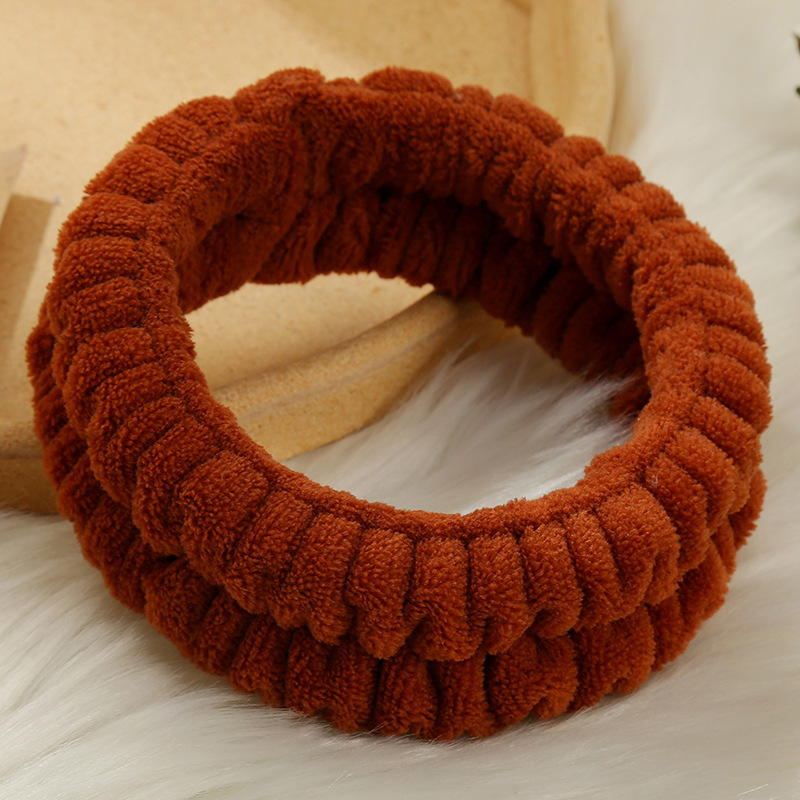 Factory direct supply of solid-color simple hair bands, face wash hair ties, self-adhesive DIY accessories, plush hair bands, semi-finished headwear pic 23