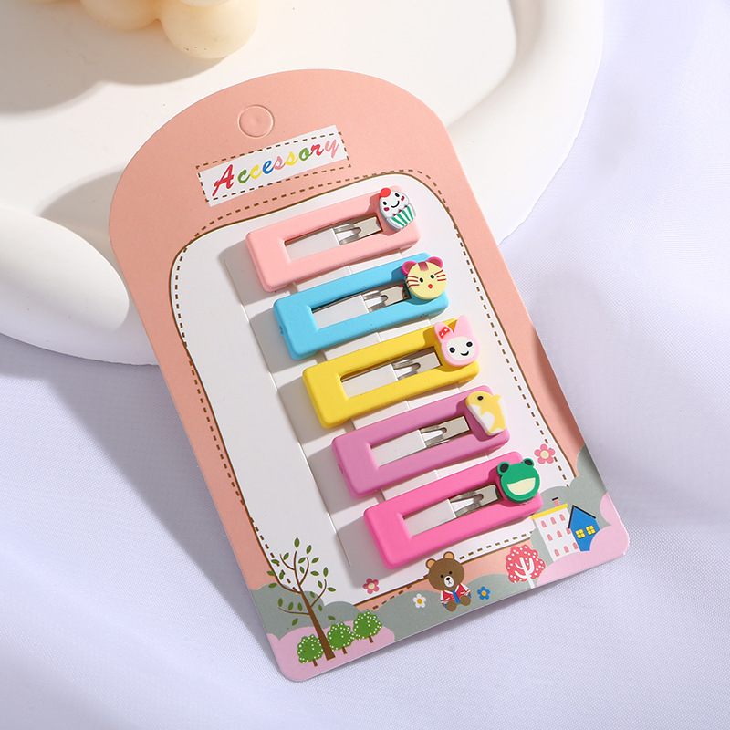 女童彩色多巴胺BB夹宝宝可爱小熊爱心卡通后脑勺碎发夹女孩刘海夹详情5