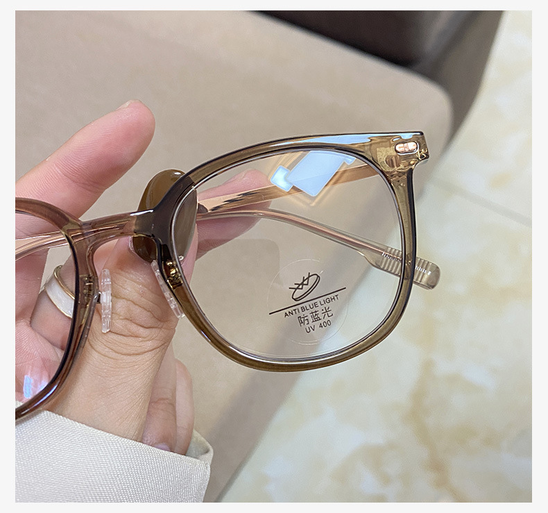 网红同款甜美风近视眼镜高清防蓝光小清新平光镜超轻橄榄绿小镜框详情12