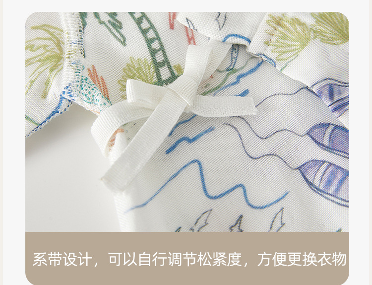 婴儿连体衣纱布夏季短袖和尚服新生儿包屁衣竹纤维宝宝哈衣外出服详情12