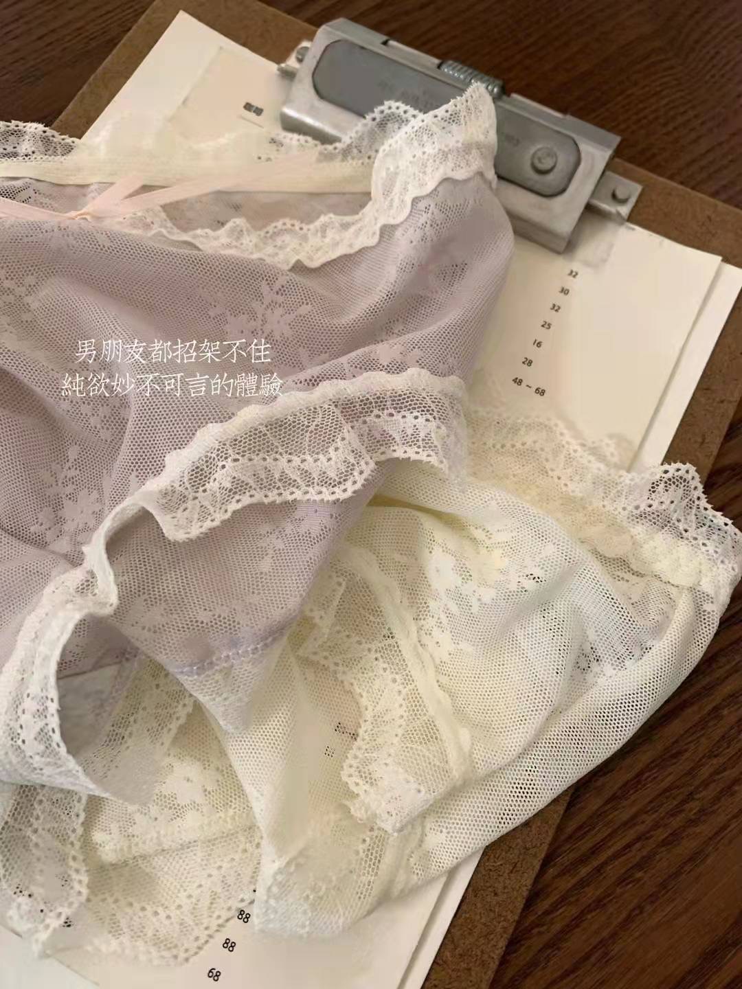 性感纯欲风蕾丝内裤女无痕心机网纱内裤纯棉高弹力中腰女士三角裤详情12