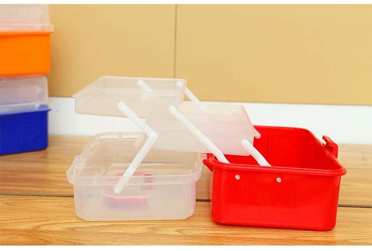 Portable three-layer multi-functional storage box, portable lacquer Guka plastic storage and organization box, medicine box pic 14