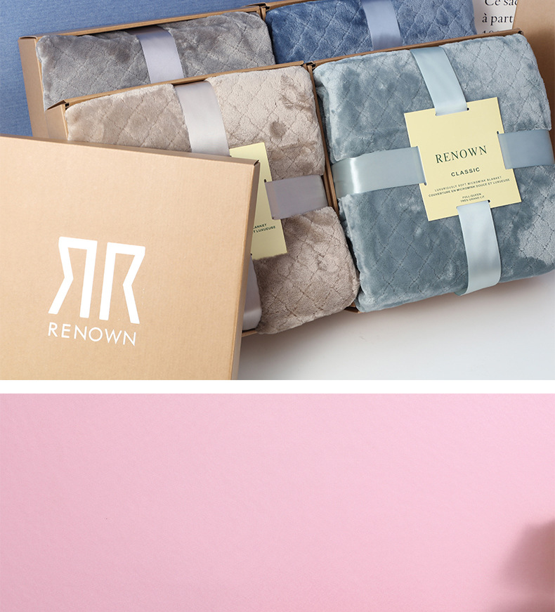 Flannel blanket, small winter single-person cover blanket, embroidered logo, office midday rest air conditioner, coral fleece nap blanket pic 23