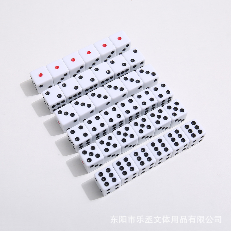 厂家直销筛子方角直角白色一点红其他黑骰子色子详情2