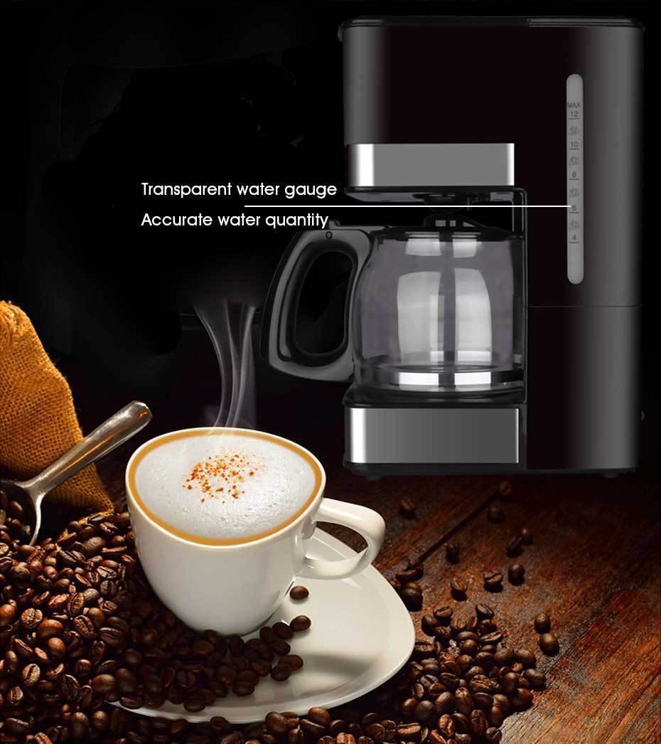 Cross-border 1.5L large-capacity fully automatic electric American-style drip coffee machine for home and office use pic 5