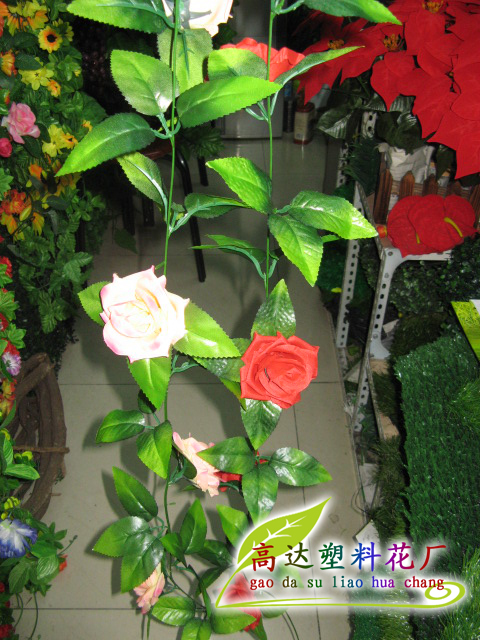 Artificial rose vine, Korean rose artificial flower decorative vine, wedding decoration flower vine manufacturer, 9 roses pic 30