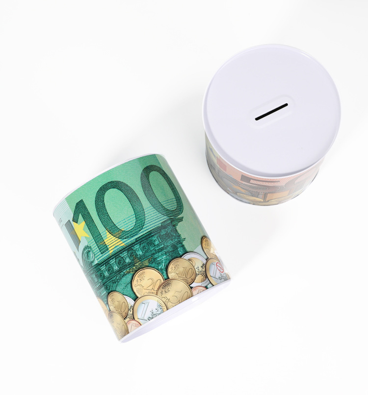 The new self-owned brand US dollar and euro tinplate sealed piggy bank, the piggy bank, Kulomi book, and the safety cabinet design pic 17