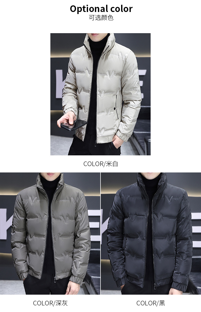 国标羽绒服男式冬季新款高端白鸭绒外套潮牌短款立领男装一件代发详情14