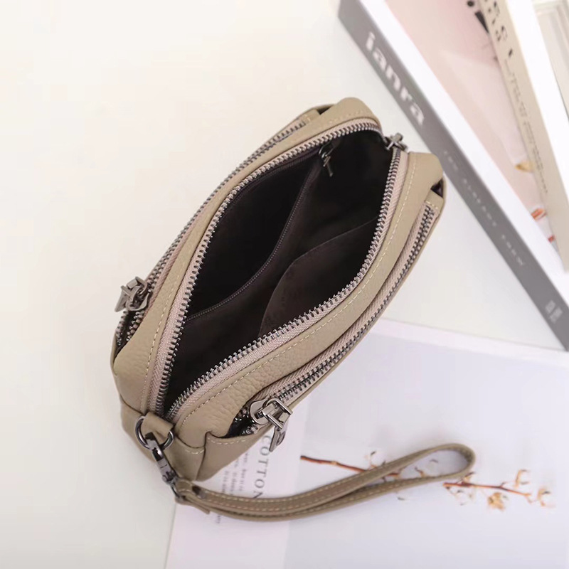 真皮女包2023新款头层牛皮单肩斜挎大容量贝壳女生手机拉链钱小包详情4