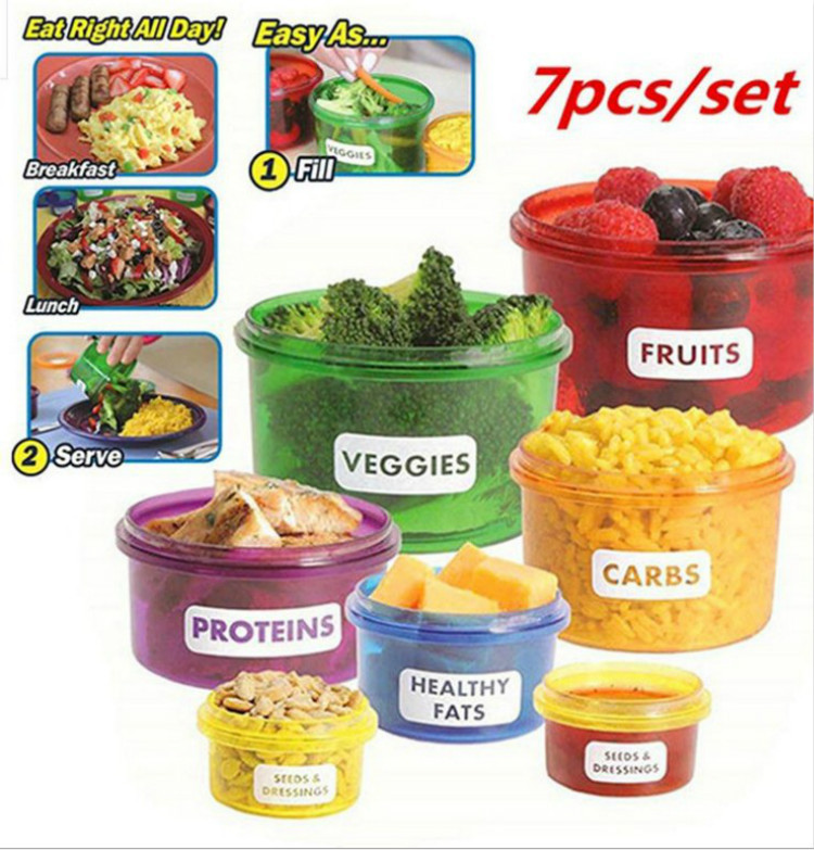 Creative Perfect Portions 7-piece set portable outdoor lunch box diet control lunch box pic 3