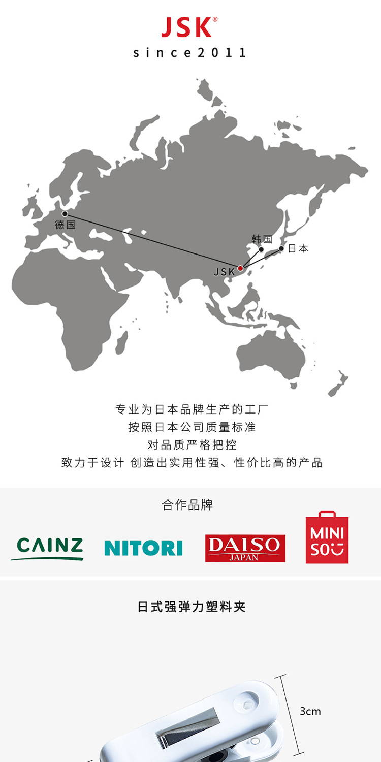 日本JSK防风家用棉被夹 晒被单晾衣服夹子 固定强力晾晒夹塑料夹详情1