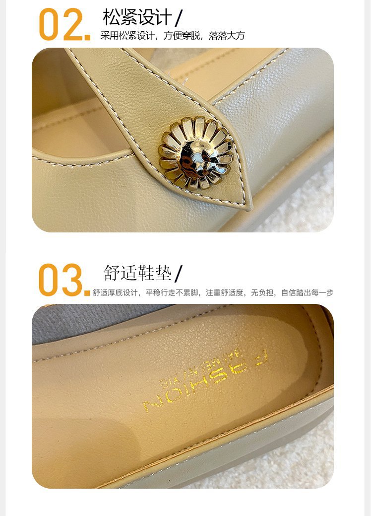 浅口低跟软面小皮鞋女2022年夏季新款学院风休闲舒适女式单鞋批发详情3