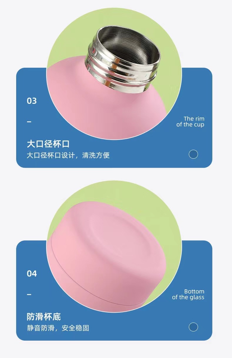跨境美式简约时尚304不锈钢车载直身便携小口瓶橡胶漆保温杯批发详情6