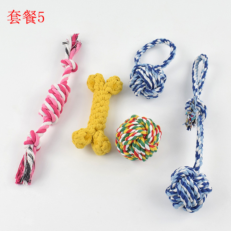 Factory direct sales of pet toy combination sets, Amazon pet rope toy sets, dog toys wholesale pic 8