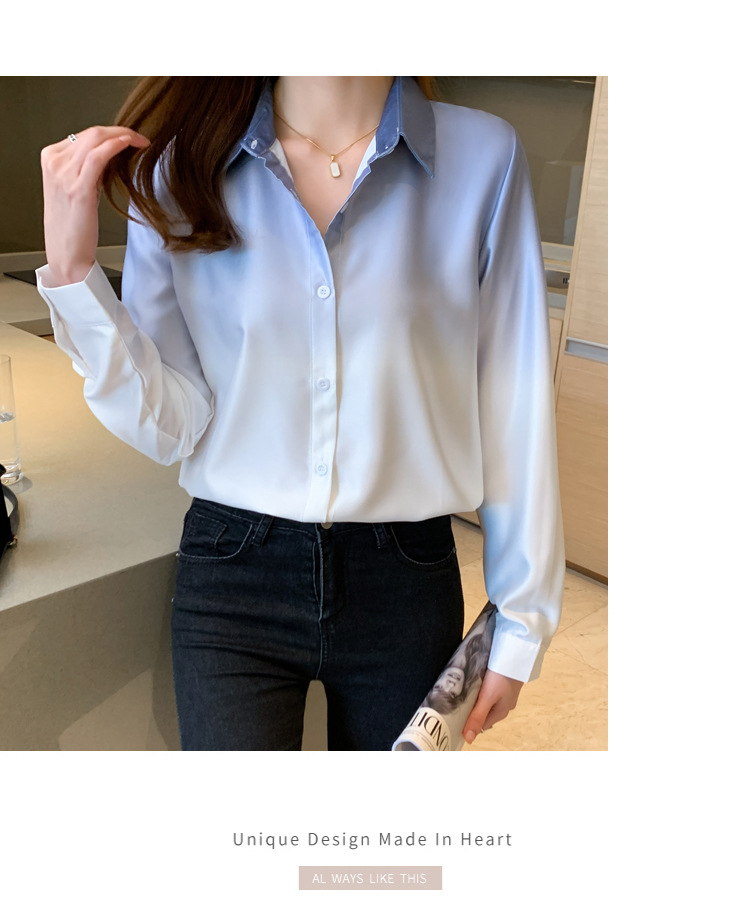 2024秋新款设计感渐变衬衣个性长袖气质百搭宽松显瘦时尚女式衬衫详情34