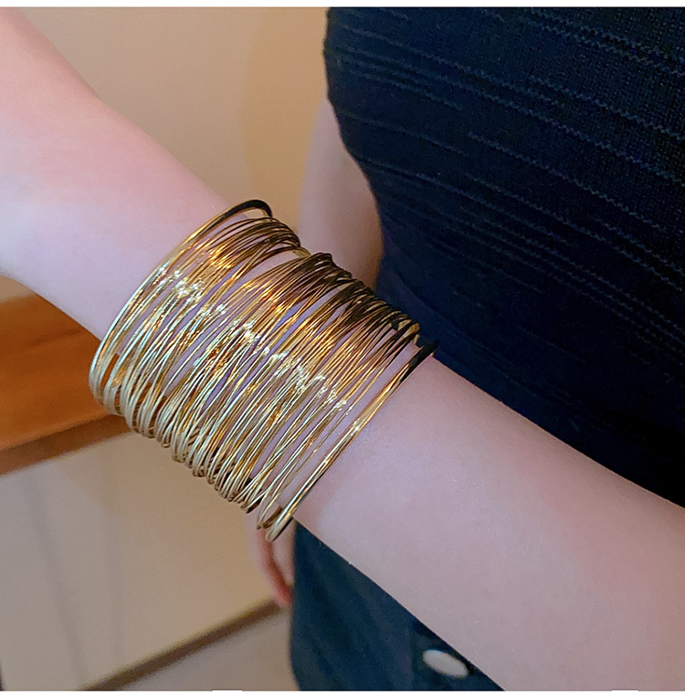 European and American cross-border multi-layer armband open bracelet, high-end, simple and niche wristband, fashionable, individual and elegant jewelry for women pic 17