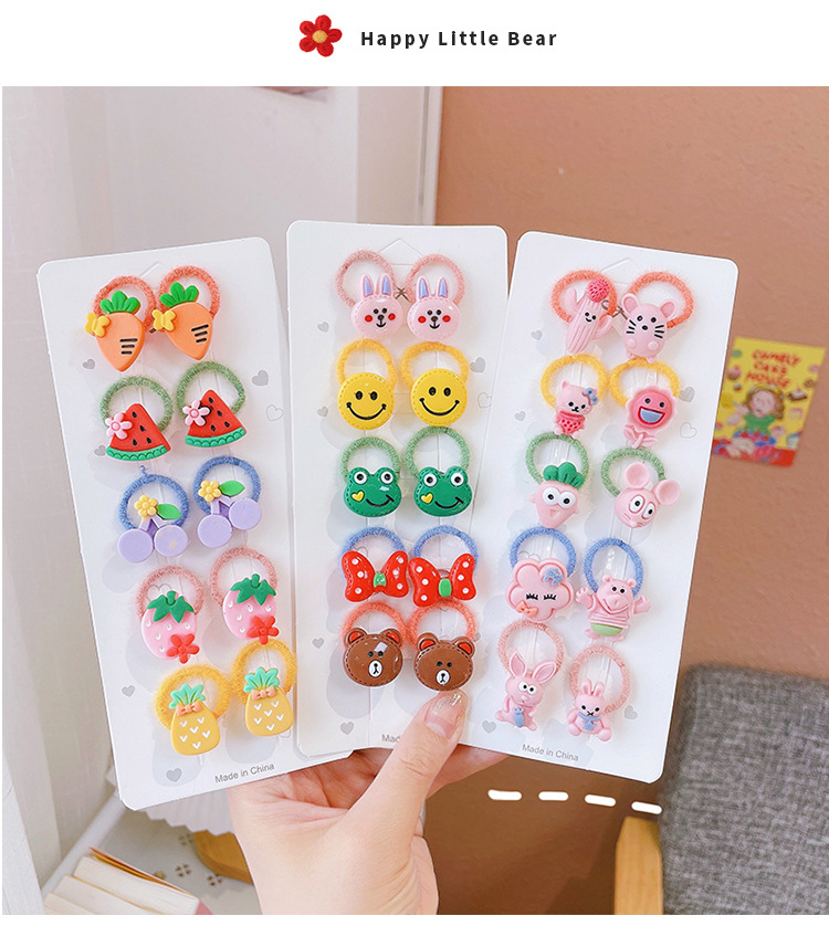 辰缘饰品卡通儿童发绳10件套新款网红可爱扎头发绳儿童发圈皮套橡皮筋发饰配饰配饰详情22