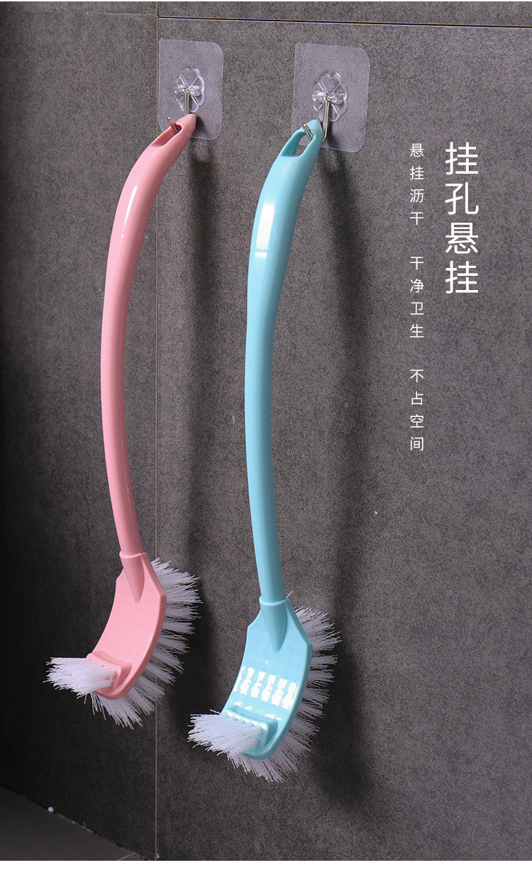 Plastic toilet brush set with base, Japanese-style creative toilet and bathroom extended handle, no blind spot cleaning brush pic 15