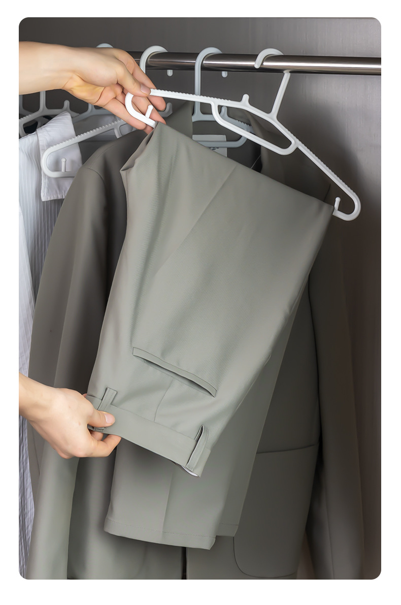 G76加粗加厚衣架实心家用塑料晾衣架无痕防滑衣柜衣挂成人晒衣服撑子详情11