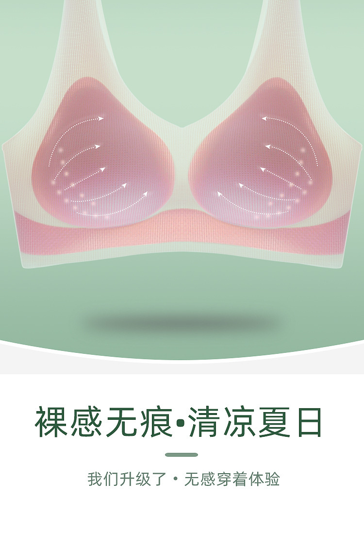 Summer ultra-thin breathable backless bra, hole cup small chest gathering ice silk seamless strapless backless bra for ladies pic 8