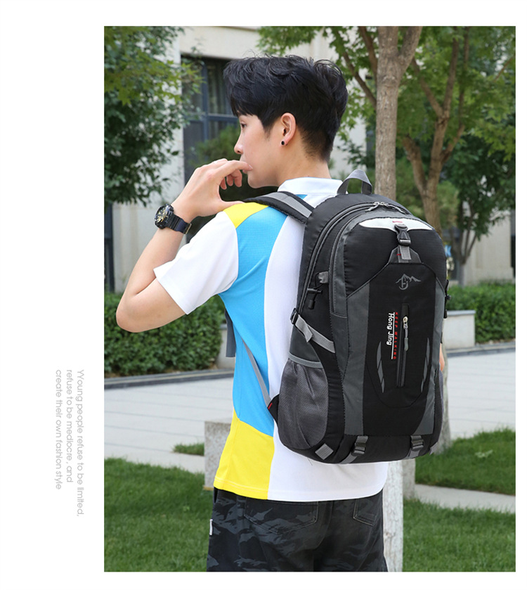 供应新款简约户外登山包男女双肩包运动书包休闲旅行旅游背包详情25