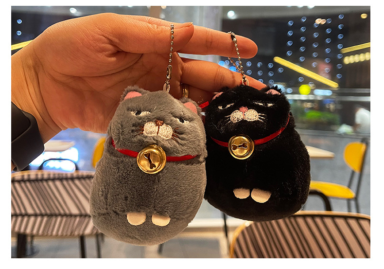 Japanese-style cartoon bell cat keychain pendant backpack decoration plush toy keychain pic 12