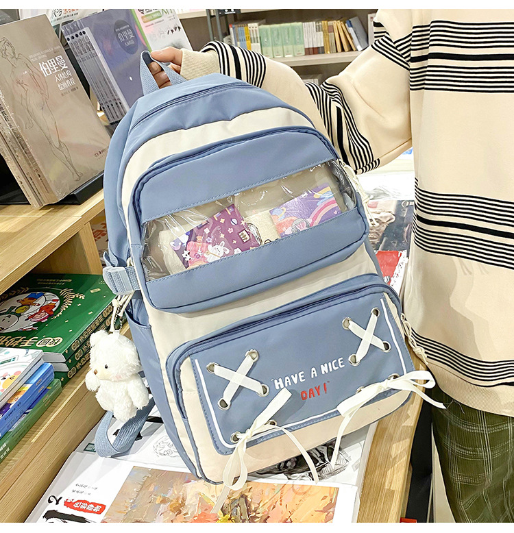 New student schoolbag, Japanese-style cute and fresh girl backpack, large capacity for junior high school students, trendy backpack for primary school boys pic 17
