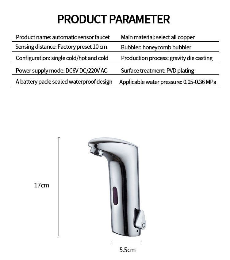 All-copper automatic sensor faucet, countertop basin, art basin, sensor faucet, cold and hot infrared sensor hand wash pic 40