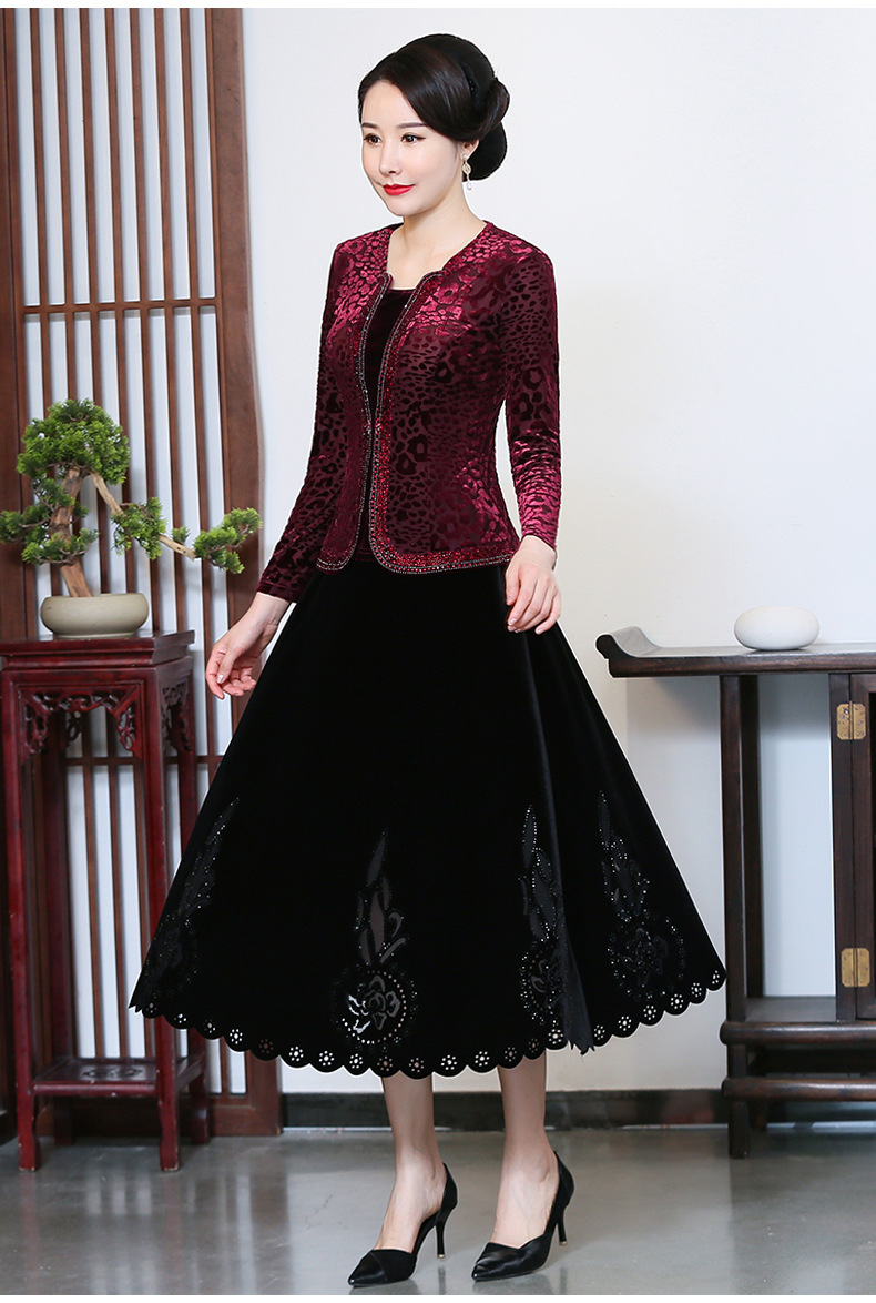Chenwei wei terciopelo otoño top de las mujeres tamaño más grande slim slim barriga vestido de la madre 2022 nueva camiseta de las mujeres pic 19
