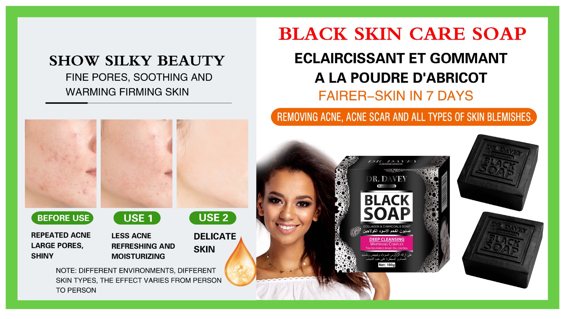 DR.DAVEY Bamboo Charcoal soap for Oil Control and Blackhead Removal/Best-selling black Charcoal Soap for Export to Africa pic 4