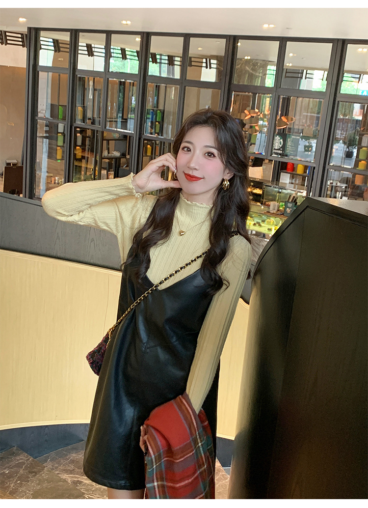 白色打底衫女秋冬季内搭2024新款半高领木耳边针织衫中领长袖毛衣详情44