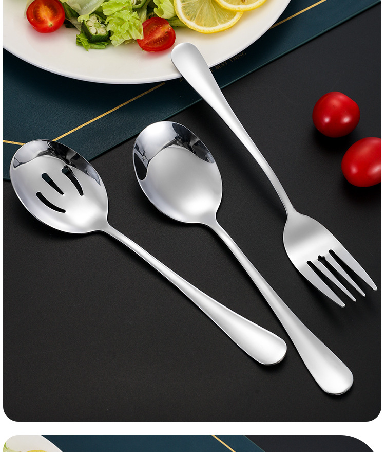 Stainless steel tableware, public spoons, household thickened long-handled serving spoons, restaurant buffet serving spoons, large serving spoons, hotel pic 18