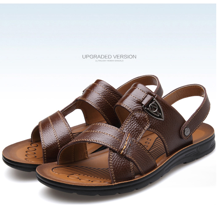 Verano tallas grandes al por mayor 45 46 47 48 49 50 tallas de playa de los hombres capa de piel de vaca sandalias zapatillas hombres pic 36